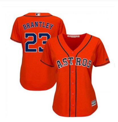 Women's Houston Astros Michael Brantley #23 Cool Base Orange alternate Jersey