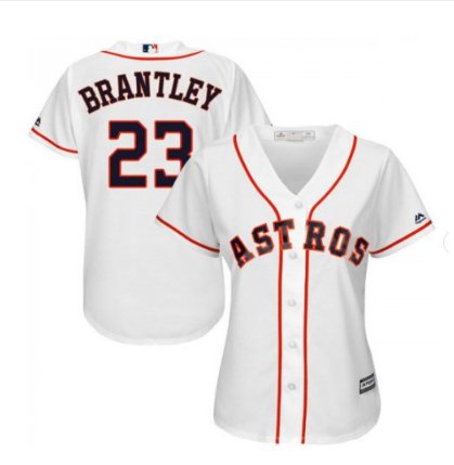 Women's Michael Brantley Houston Astros Gold Cool Base White 2018 World Series Jersey