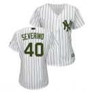 Women's New York Yankees #40 Luis Severino White Cool Base Baseball Jersey Stitched