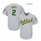 Youth Oakland Athletics #2 Khris Davis Gray Cool Base Away Jersey