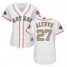 Women's Astros #27 Jose Altuve White 2018 Gold Program Embroidered Jersey