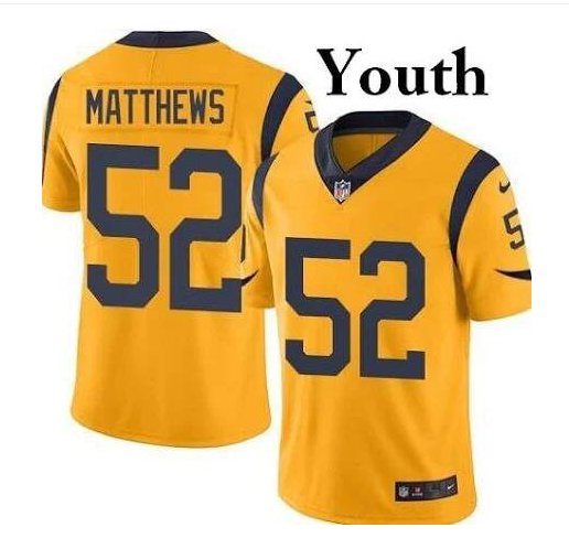Youth Green Bay Packers #52 Clay Matthews black Stitched Football jersey