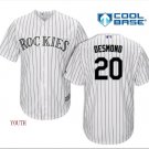Youth Ian Desmond #20 Colorado Rockies white home cool Base Jersey