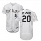 Men's Ian Desmond #20 Colorado Rockies white home Flex Base Jersey