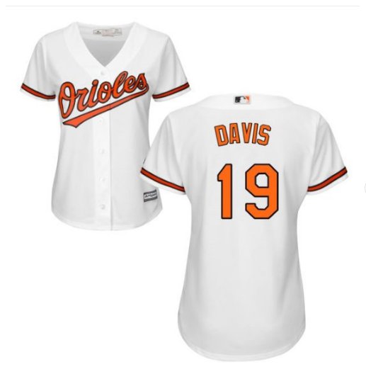 Women's Baltimore Orioles Chris Davis #19 Home White Cool Base Jersey