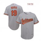 Youth Baltimore Orioles Chris Davis #19 gray road Cool Base Jersey