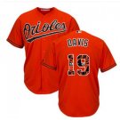 Men's Baltimore Orioles Chris Davis #19 Orange Cool Base Team Logo Fashion Jersey