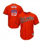 Men's Baltimore Orioles Chris Davis #19 Orange Cool Base USA Flag Jersey