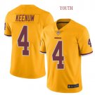 Youth boys Case Keenum #4 washington Redskins color rush Limited jersey Yellow
