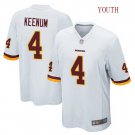 Youth boys Case Keenum #4 washington Redskins color rush Limited jersey White