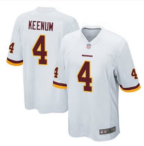 Men's Case Keenum #4 washington Redskins color rush Limited jersey White