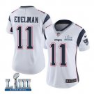 Women's Patriots #11 Julian Edelman White Road Stitched Jersey Super Bowl LIII