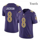 Youth boys Ravens Lamar Jackson color rush Limited Jersey purple