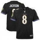 Youth boys Baltimore Ravens #8 Lamar Jackson jersey black