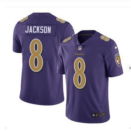 Men's Ravens Lamar Jackson color rush Limited Jersey purple