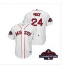 Men's Red Sox White #24 David Price 2018 World Series Champions Jersey