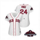Women's Red Sox White #24 David Price 2018 World Series Champions Jersey