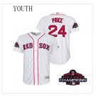 Youth Red Sox White #24 David Price 2018 World Series Champions Jersey