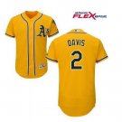 Men's Oakland Athletics #2 Khris Davis Yellow Flex Base Jersey