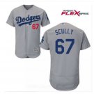 Los Angeles Dodgers Sportscaster #67 Vin Scully Jersey Gray Flexbase Stitched