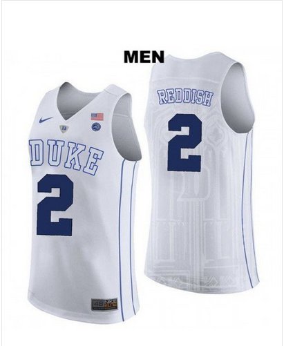 Men's Duke #2 Cameron Reddish White College Basketball Jersey stitched