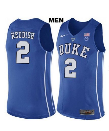 Men's Duke #2 Cameron Reddish Blue College Basketball Jersey stitched