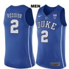 Men's Duke #2 Cameron Reddish Blue College Basketball Jersey stitched