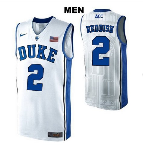 Men's Duke #2 Cameron Reddish White College Basketball Jersey stitched