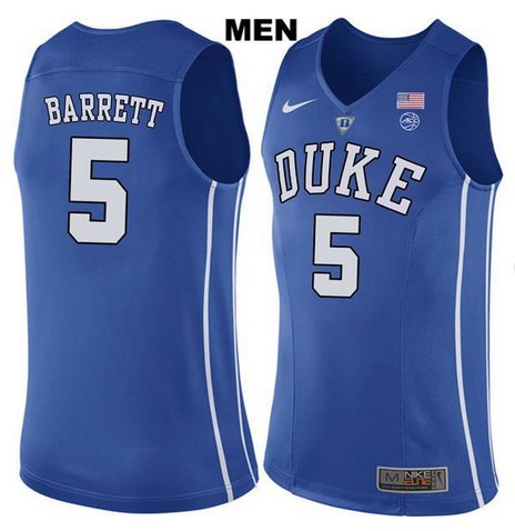 Men's RJ Barrett #5 Duke Devils college jersey Blue stitched