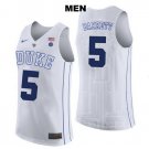 Men's RJ Barrett #5 Duke Devils college jersey White stitched