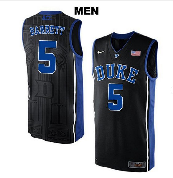 Men's RJ Barrett #5 Duke Devils college jersey Black stitched