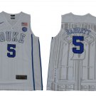 Men's RJ Barrett #5 Duke Devils college jersey White stitched