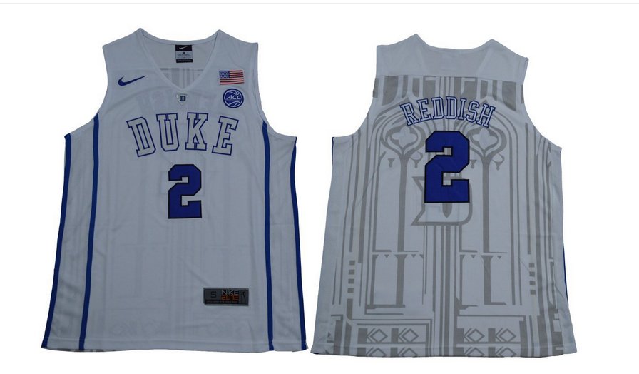 Men's Duke #2 Cameron Reddish White College Basketball Jersey stitched