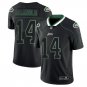 Men's NY Jets 14 Sam Darnold Color rush lights out limited jersey black