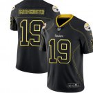 Mens JuJu  19# Smith-Schuster steelers color rush Lights out Jersey black