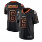 Mens Browns #6 Baker Mayfield color rush lights out Jersey black