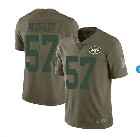 Men's CJ Mosley New York Jets salute to troops servcie jersey olive green