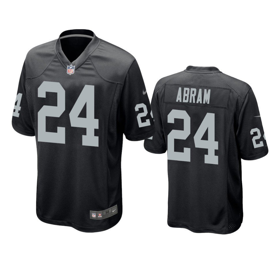 Men's Johnathan Abram Oakland Raiders game 24# Jersey black