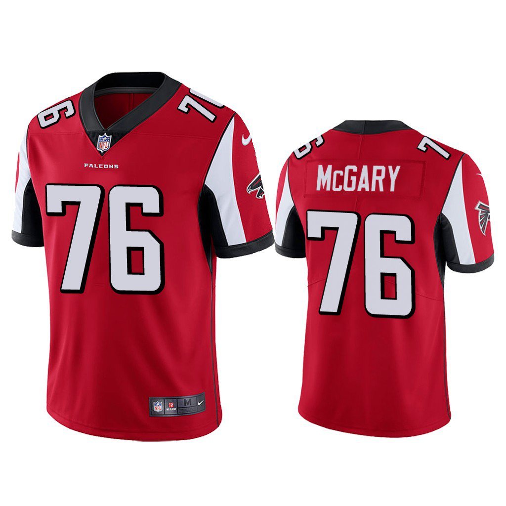 Men's Kaleb McGary Atlanta Falcons #76 Color Rush vapor Jersey red