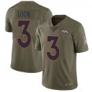 Men's Drew Lock Denver Broncos #3 salute to troops service Jersey olive green