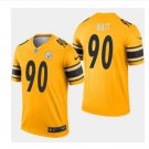 Men's Pittsburgh Steelers 90 T.J Watt inverted legend Jersey gold