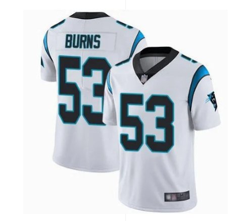 Men's Brian Burns Carolina Panthers #53 color rush Jersey white
