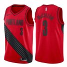 Men Blazers #3 CJ McCollum Basketball Jersey red