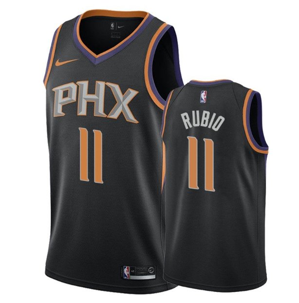 Men's Phoenix Suns #11 Ricky Rubio Statement Jersey Black