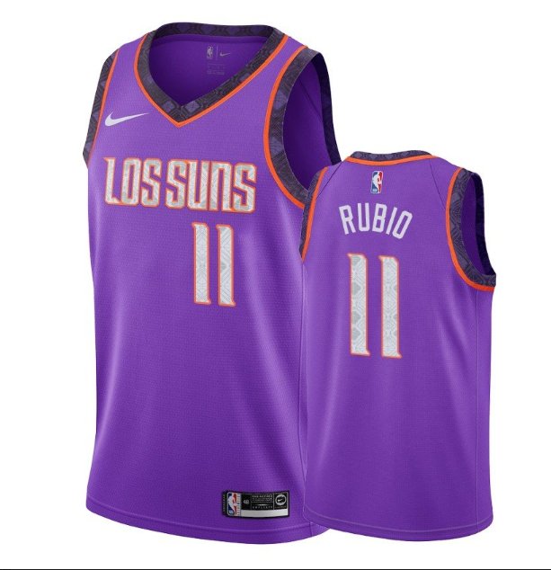 Men's Phoenix Suns #11 Ricky Rubio City Edition Jersey purple