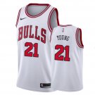 Men's Chicago Bulls #21 Thaddeus Young Association Jersey White