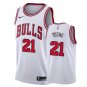 Men's Chicago Bulls #21 Thaddeus Young Association Jersey White