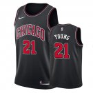 Men's Chicago Bulls #21 Thaddeus Young Statement Jersey Black
