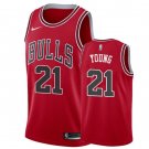 Men's Chicago Bulls #21 Thaddeus Young Red Icon Jersey