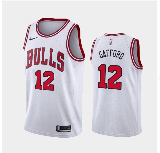 Men's Chicago Bulls #12 Daniel Gafford Association Jersey White